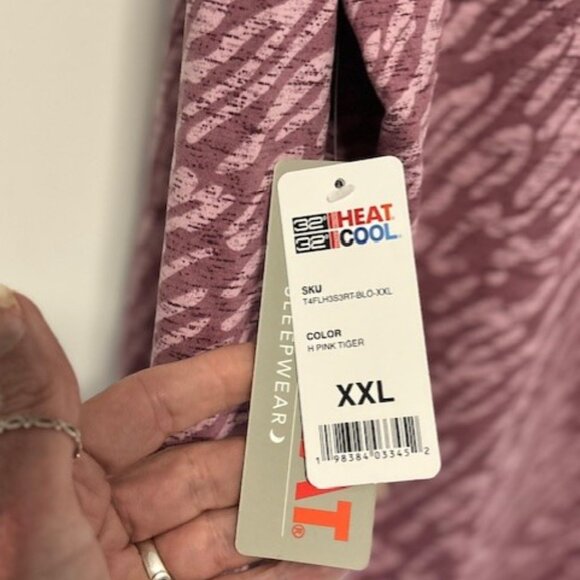 32 Degrees Heat XXL Pink Tiger 3/4 Sleepwear Cooling Soft Lightweight Comfy NWT - Picture 4 of 6